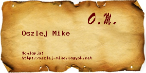 Oszlej Mike névjegykártya